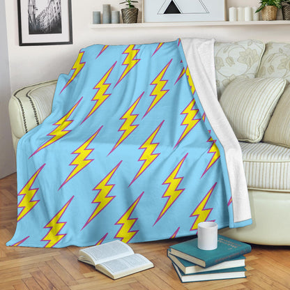 Lightning Thunder Pattern Print Design 02 Premium Blanket