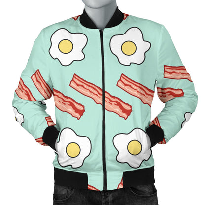 Bacon Sausage Pattern Print Design 01 Men Bomber Jacket