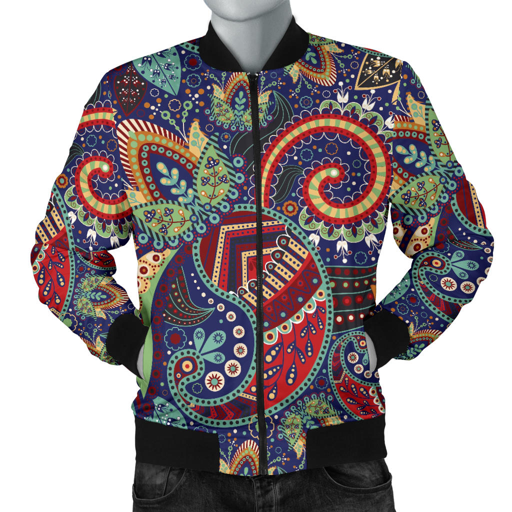 Paisley Boho Pattern Print Design A03 Men Bomber Jacket