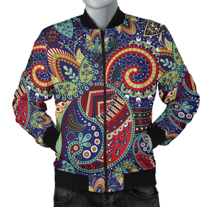Paisley Boho Pattern Print Design A03 Men Bomber Jacket