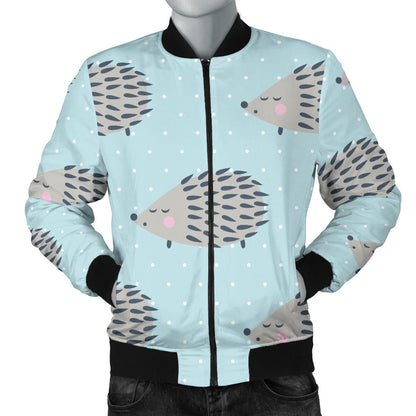 Hedgehog Pattern Print Design 02 Men Bomber Jacket