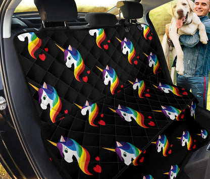 Rainbow Unicorn Pattern Print Design A03 Rear Dog Car Seat Cover Hammock