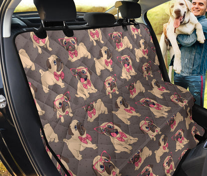 Pug Pattern Print Design A05 Rear Dog Car Seat Cover Hammock