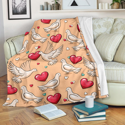 Pigeon Heart Pattern Print Design 04 Premium Blanket