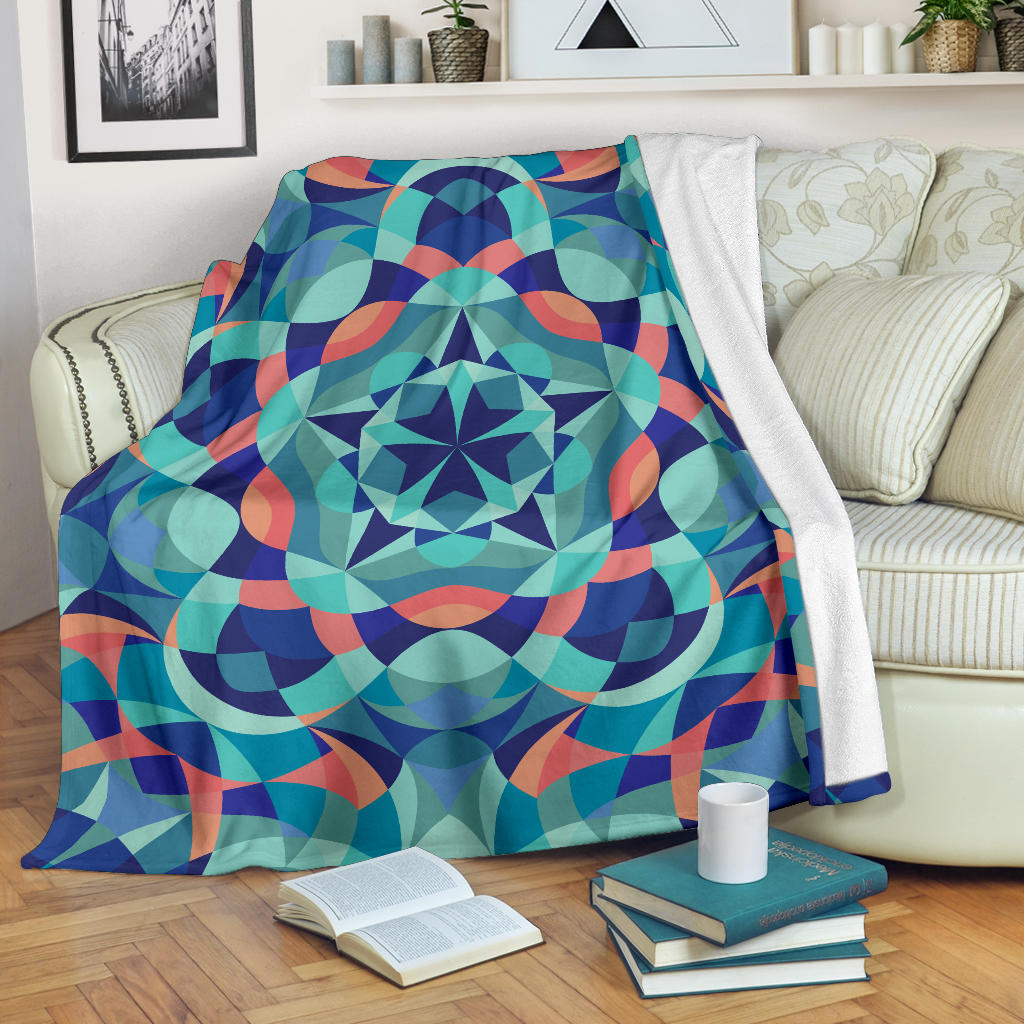 Kaleidoscope Pattern Print Design 03 Premium Blanket