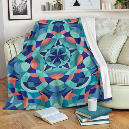 Kaleidoscope Pattern Print Design 03 Premium Blanket