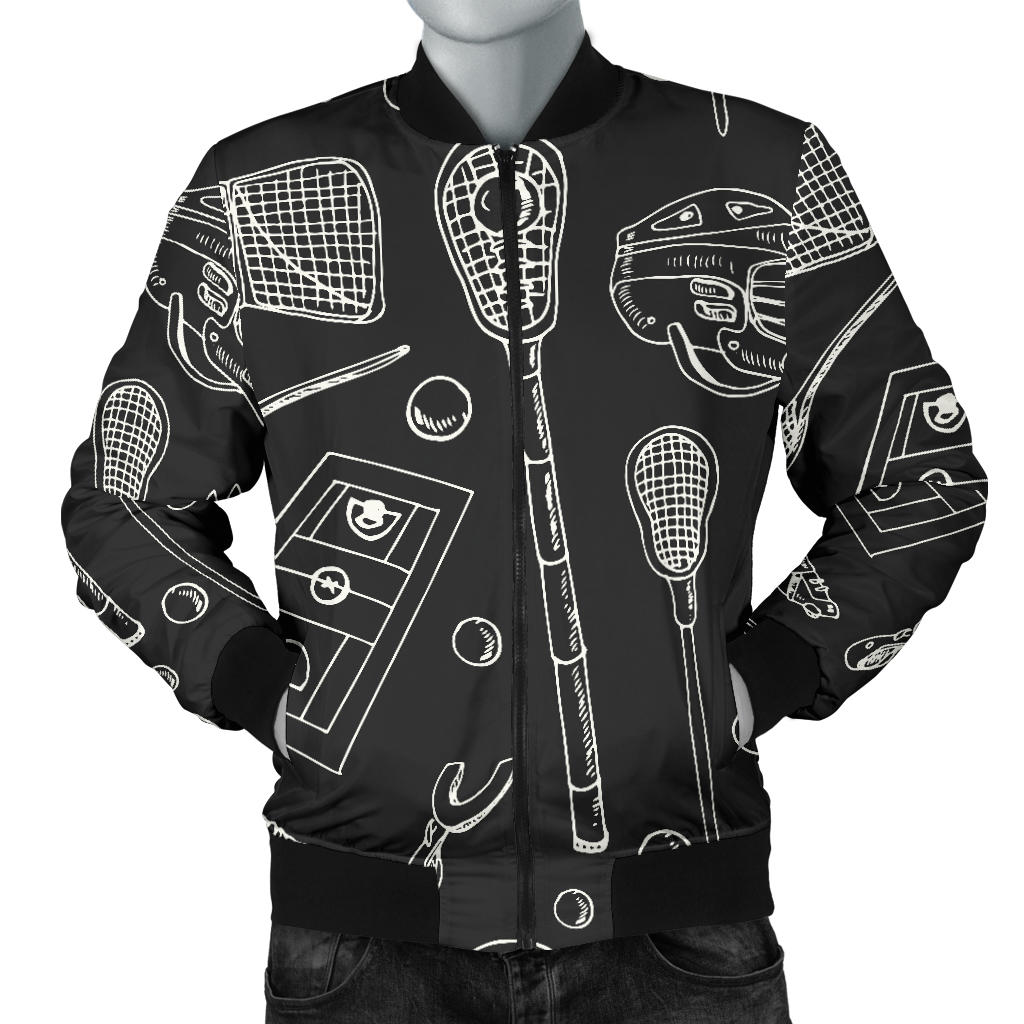 Lacrosse Pattern Print Design 01 Men Bomber Jacket