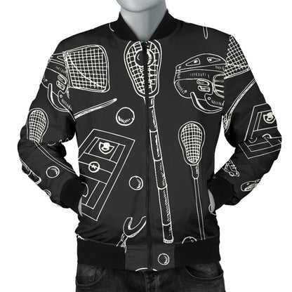 Lacrosse Pattern Print Design 01 Men Bomber Jacket