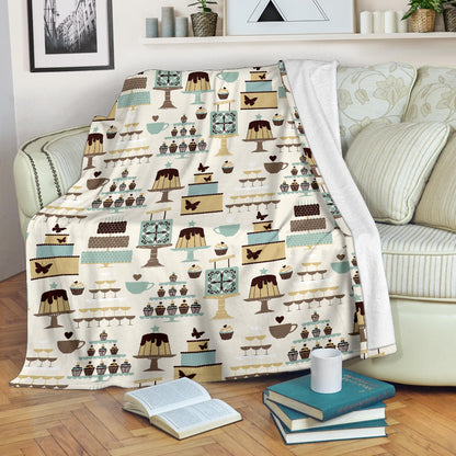 Cake Pattern Print Design 02 Premium Blanket