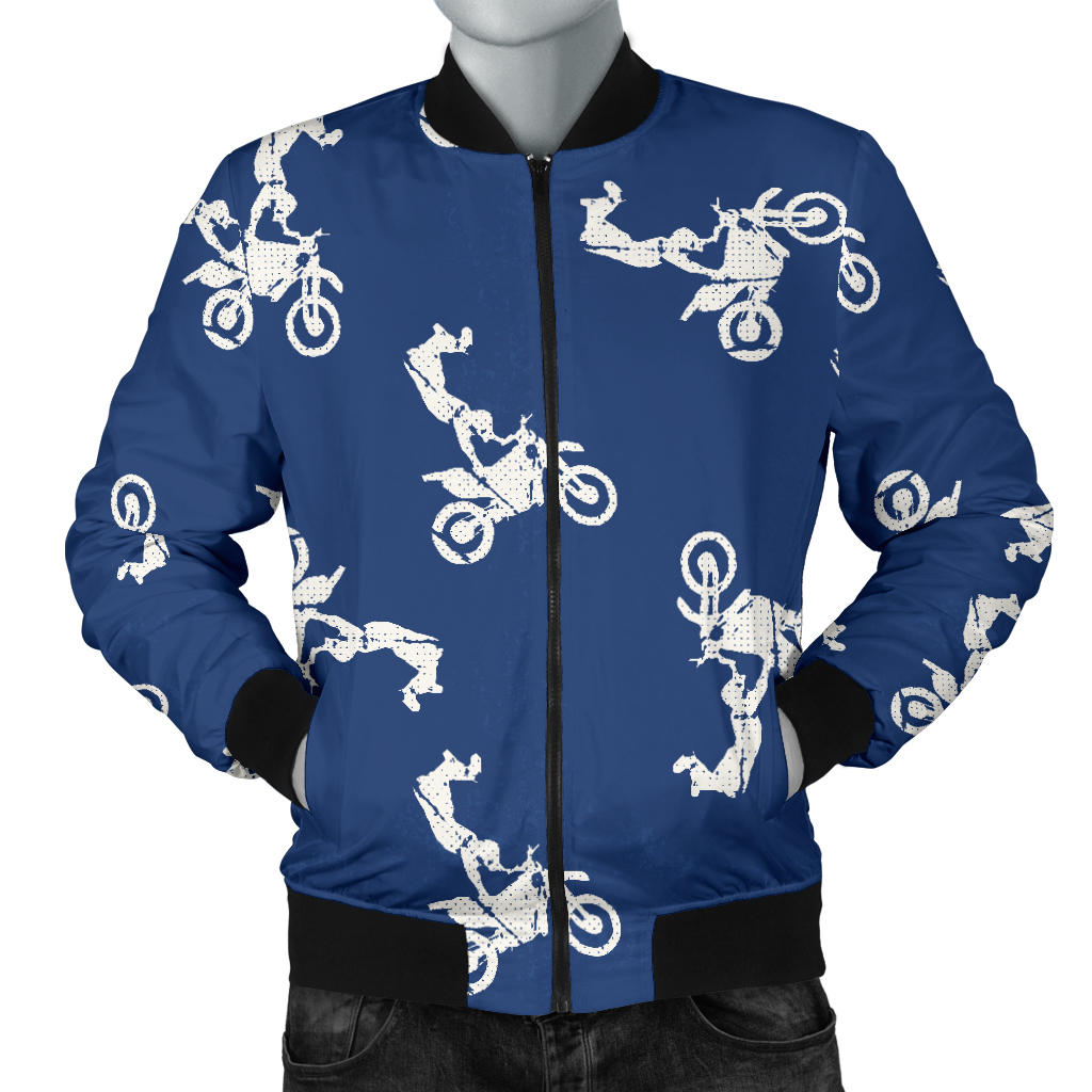 Motocross Pattern Print Design 01 Men Bomber Jacket