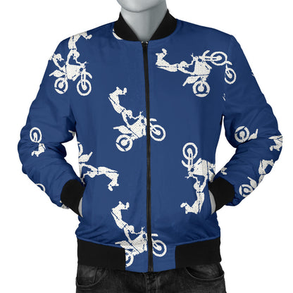 Motocross Pattern Print Design 01 Men Bomber Jacket