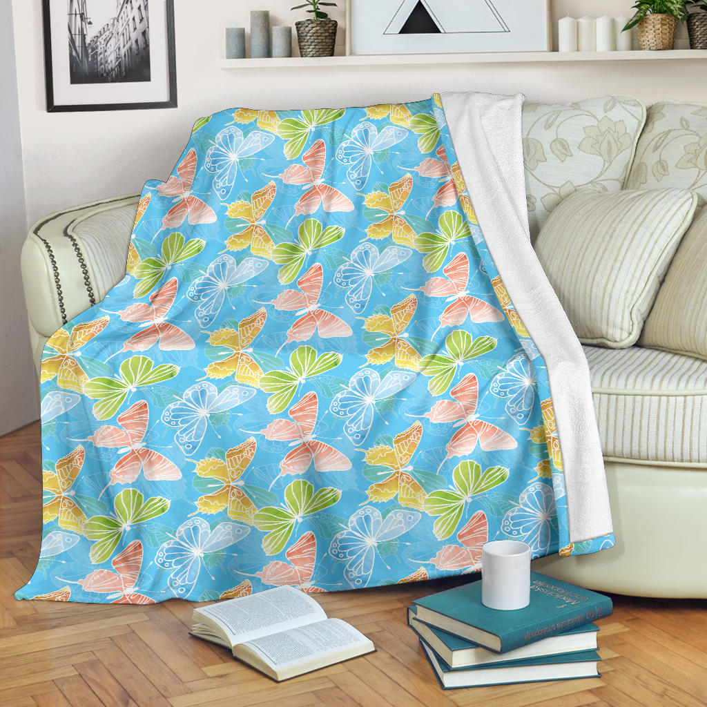 Butterfly Pattern Print Design 05 Premium Blanket