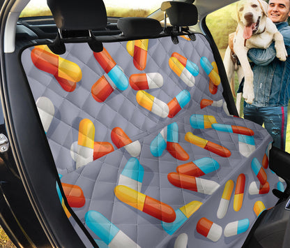 Pill Pattern Print Design A01 Rear Dog Car Seat Cover Hammock