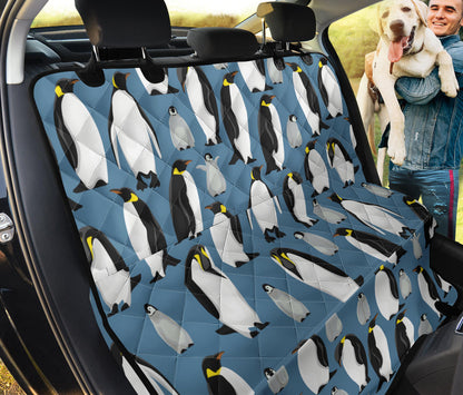 Penguin Pattern Print Design A03 Rear Dog Car Seat Cover Hammock