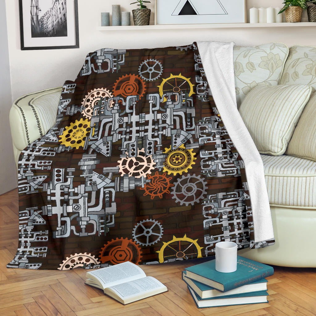 Mechanic Pattern Print Design 04 Premium Blanket