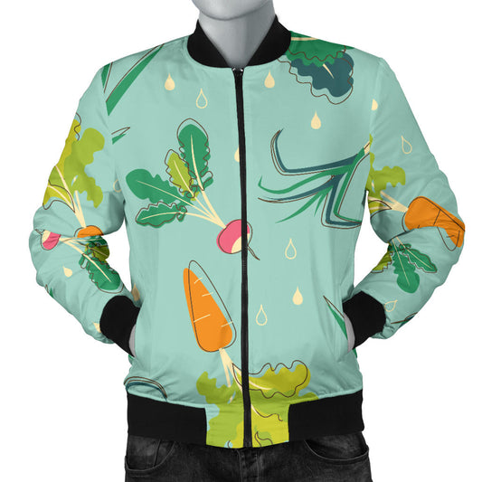 Radish Pattern Print Design A01 Men Bomber Jacket
