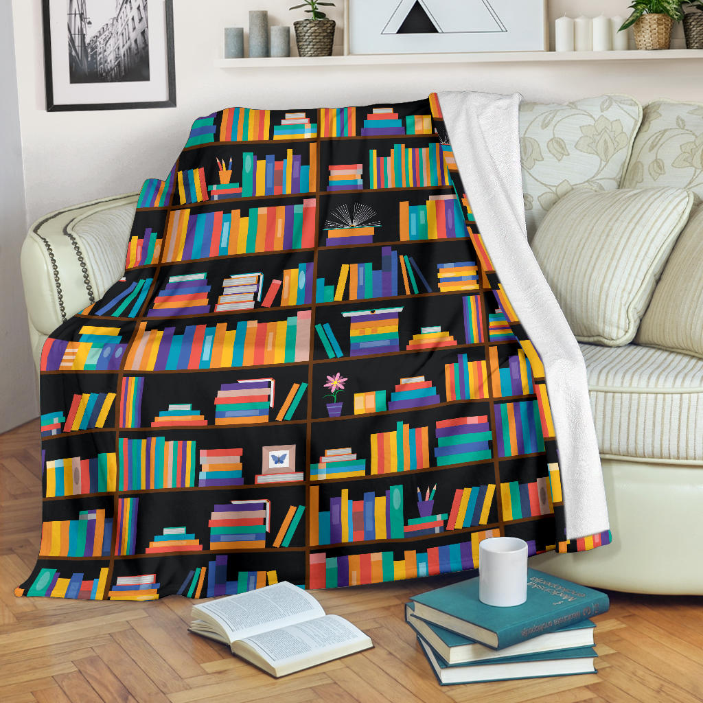 Book Pattern Print Design 05 Premium Blanket