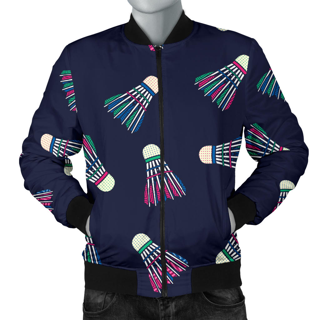 Badminton Ball Pattern Print Design 02 Men Bomber Jacket