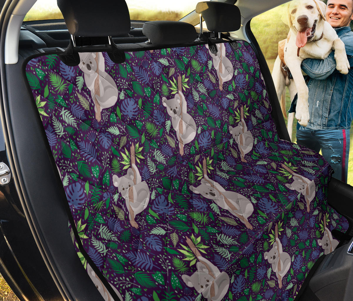 Koala Pattern Print Design 06 Rear Dog Car Seat Cover Hammock