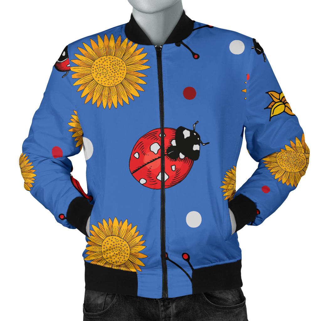 Ladybug Pattern Print Design 05 Men Bomber Jacket