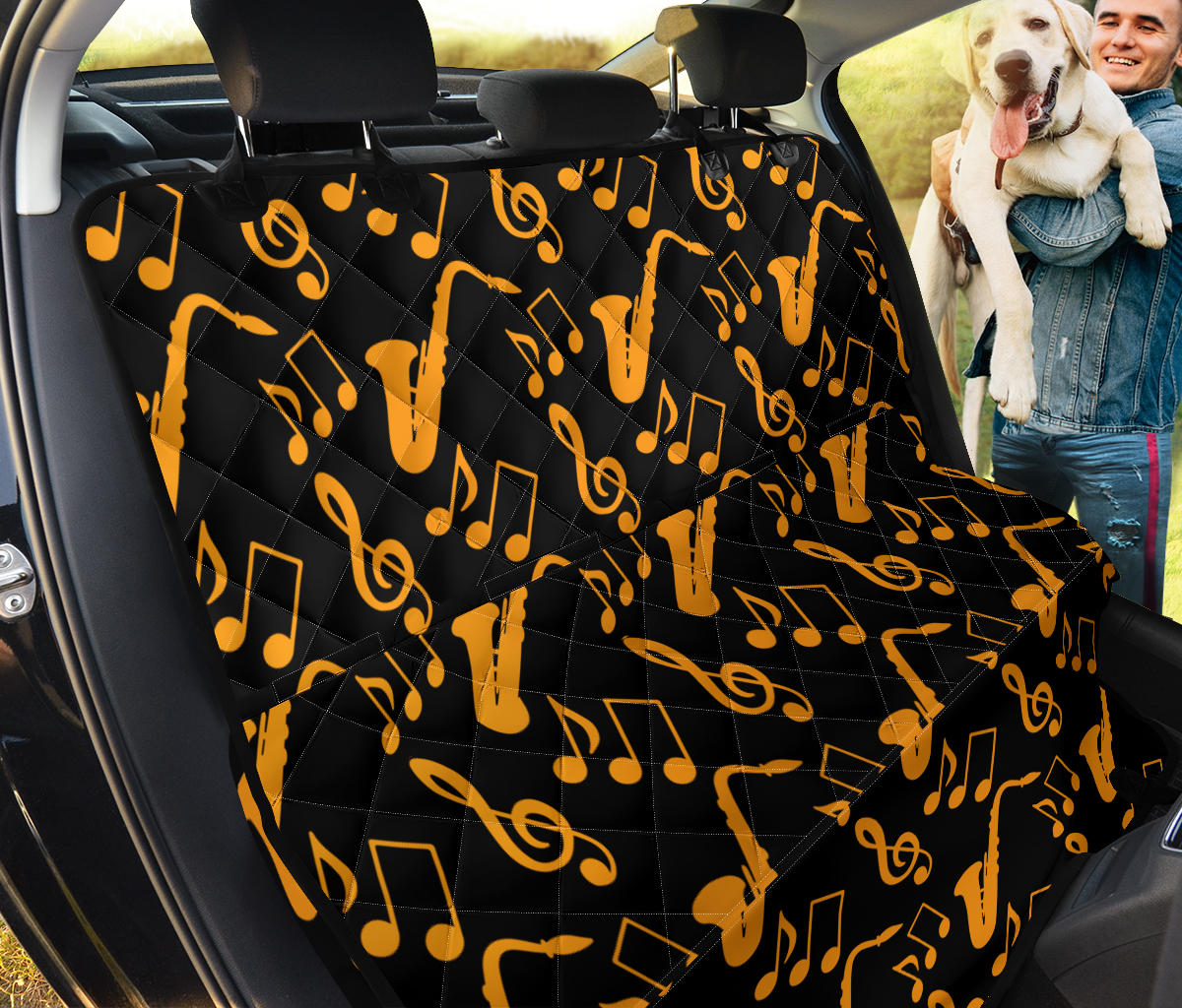 Saxophone Pattern Print Design 02 Rear Dog Car Seat Cover Hammock