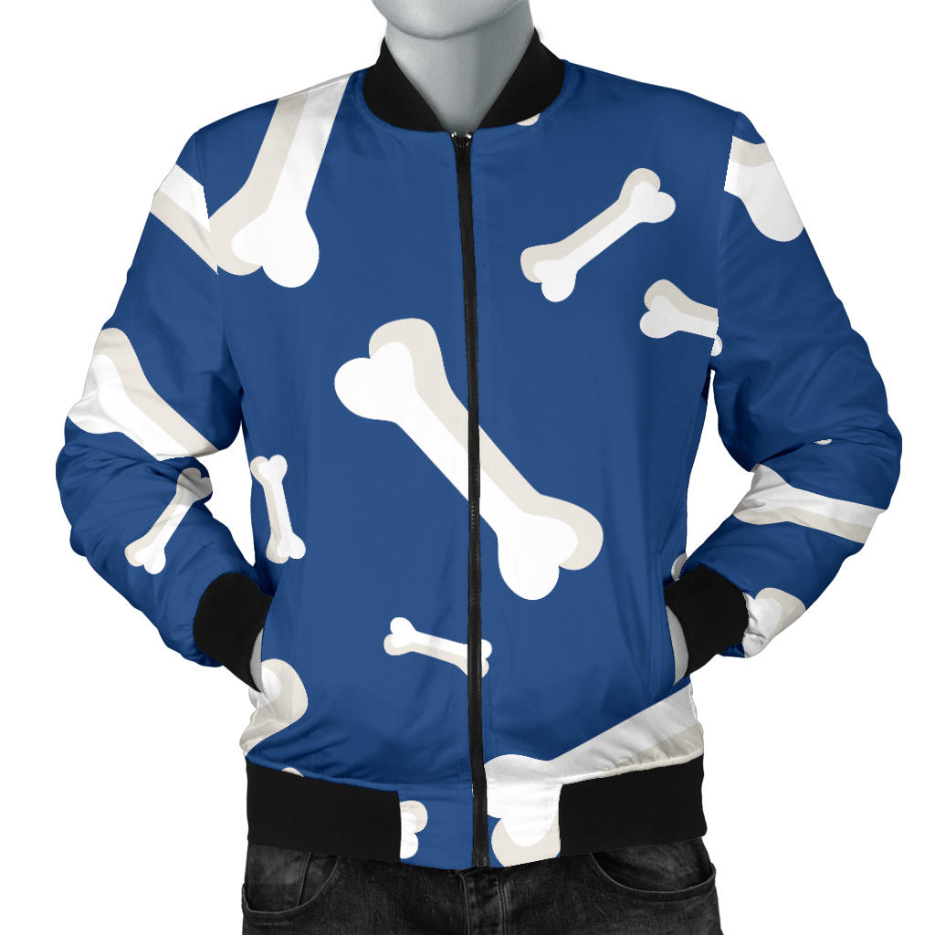 Dog Bone Pattern Print Design 03 Men Bomber Jacket