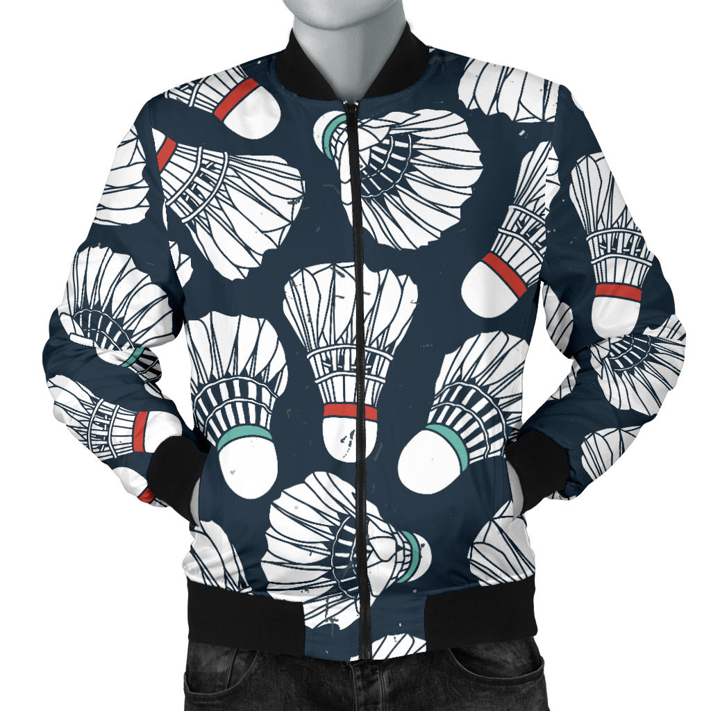 Badminton Ball Pattern Print Design 01 Men Bomber Jacket
