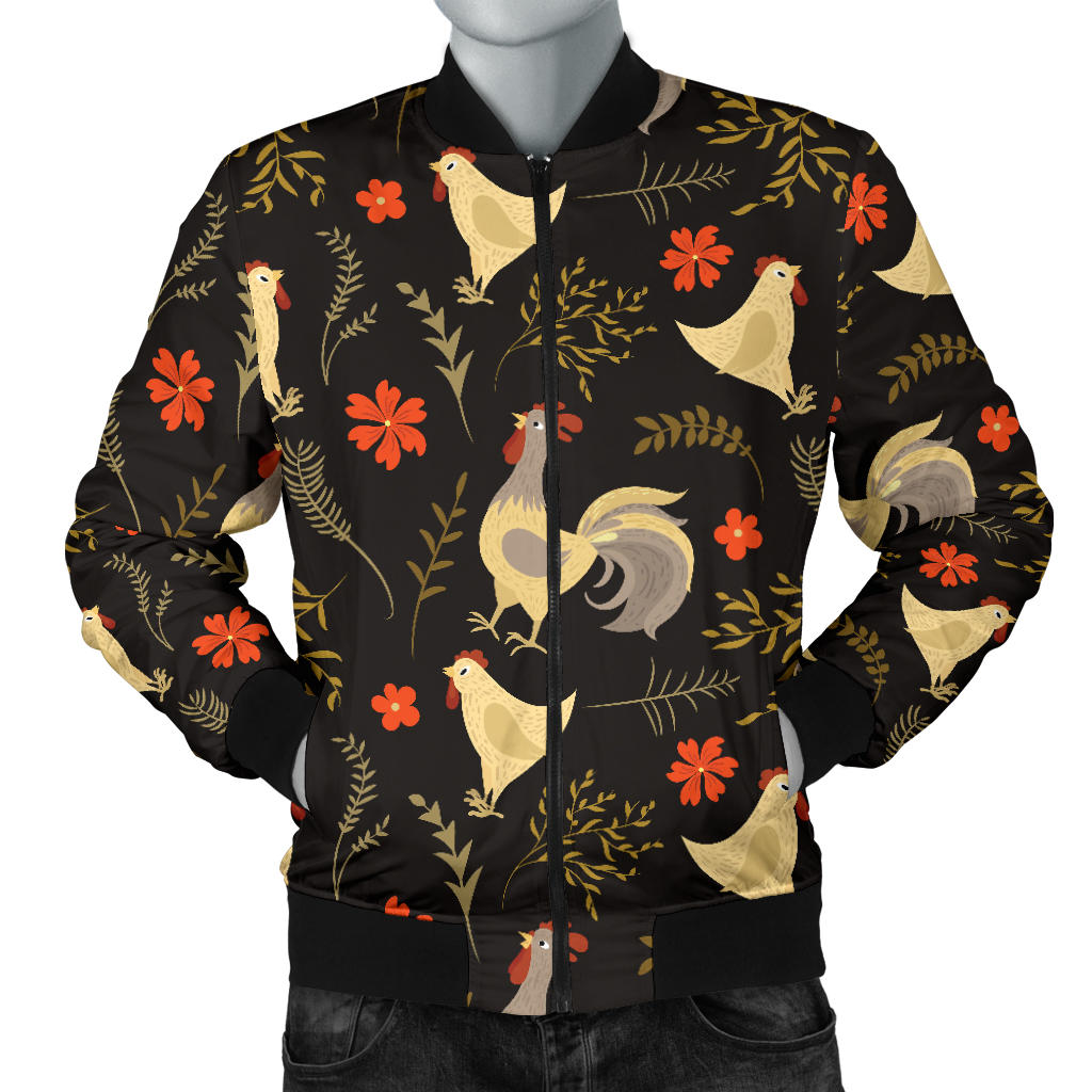 Chicken Pattern Print Design 04 Men Bomber Jacket