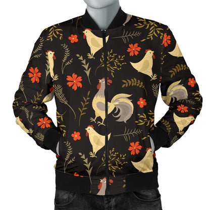 Chicken Pattern Print Design 04 Men Bomber Jacket