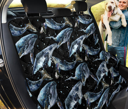 Humpback Whale Pattern Print Design 01 Rear Dog Car Seat Cover Hammock