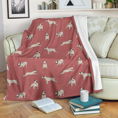 Bull Terriers Pattern Print Design 09 Premium Blanket
