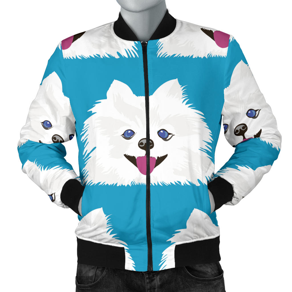 Pomeranians Pattern Print Design A05 Men Bomber Jacket