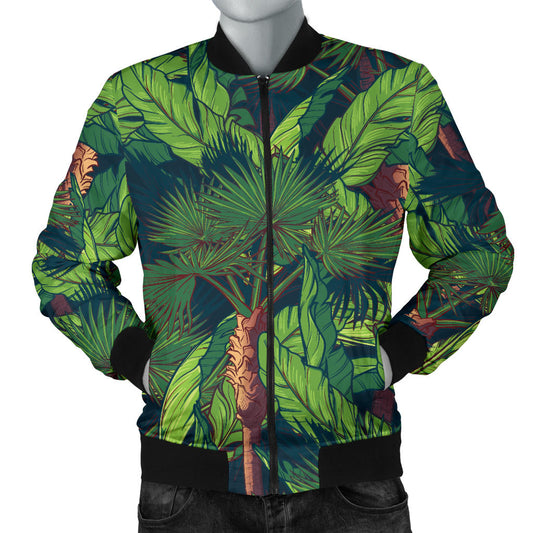 Rainforest Pattern Print Design A01 Men Bomber Jacket
