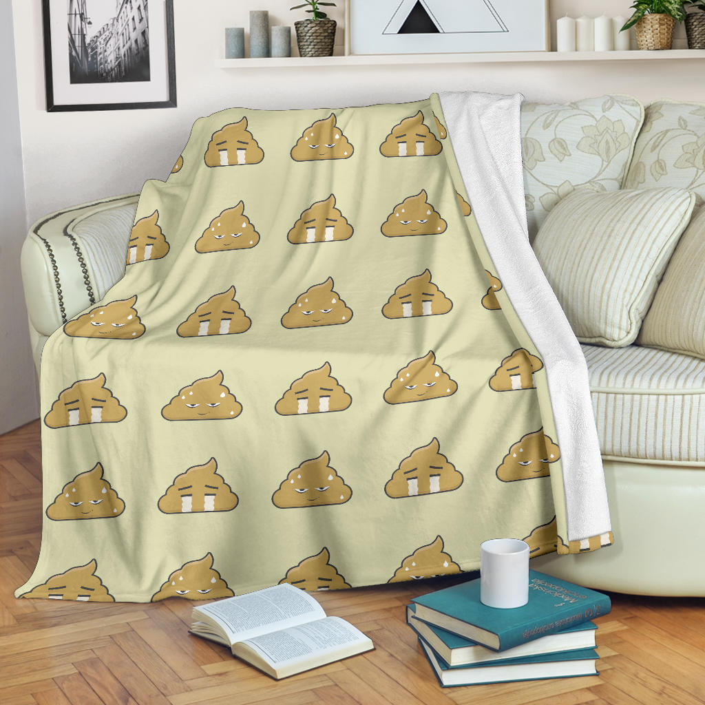 Poop Emoji Pattern Print Design A04 Premium Blanket