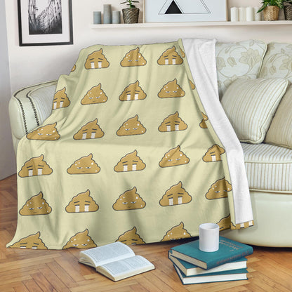 Poop Emoji Pattern Print Design A04 Premium Blanket
