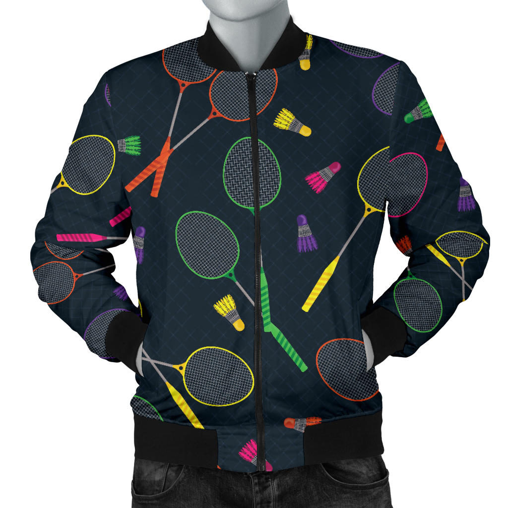 Badminton Pattern Print Design 04 Men Bomber Jacket