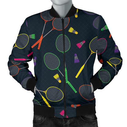 Badminton Pattern Print Design 04 Men Bomber Jacket