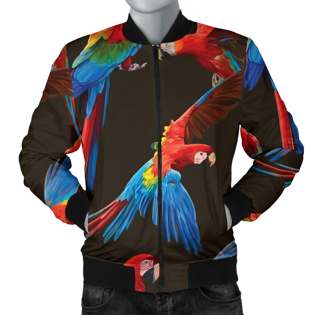 Macaw Pattern Print Design 04 Men Bomber Jacket