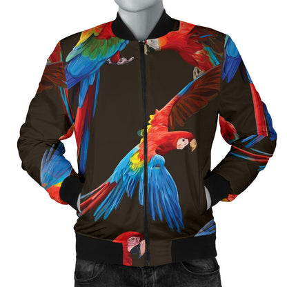 Macaw Pattern Print Design 04 Men Bomber Jacket