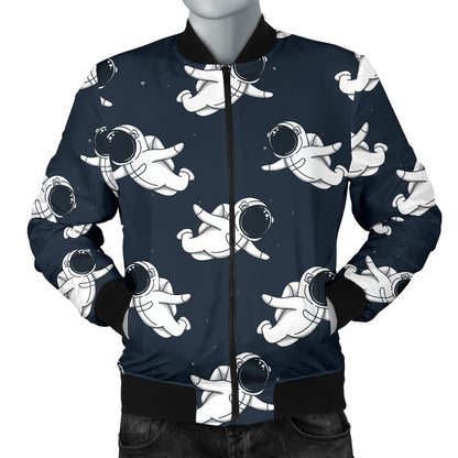 Astronaut Pattern Print Design 02 Men Bomber Jacket