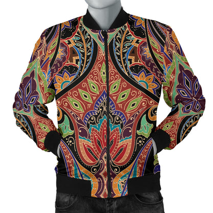 Bohemian Pattern Print Design 06 Men Bomber Jacket