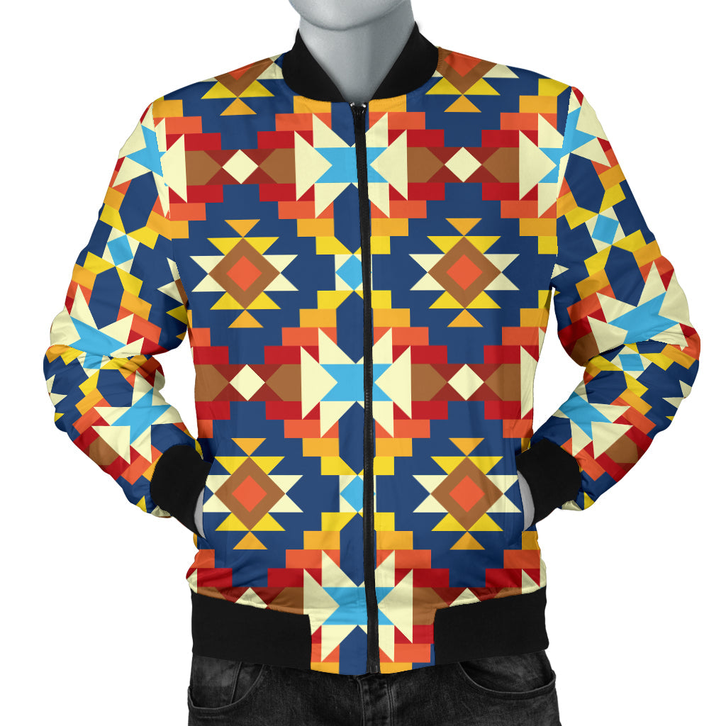 Aztec Pattern Print Design 01 Men Bomber Jacket