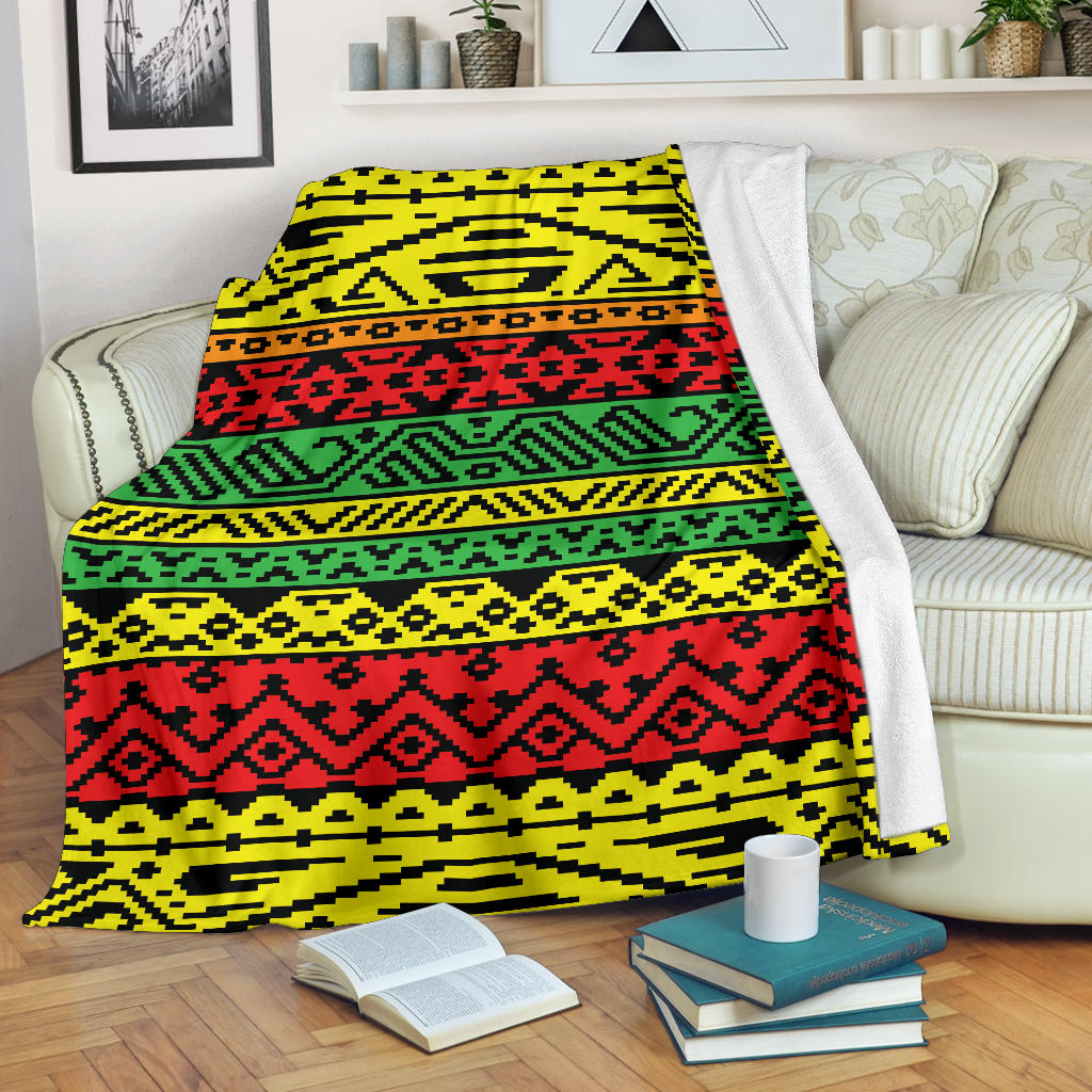Rastafarian Pattern Print Design A02 Premium Blanket