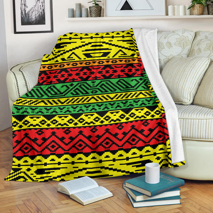 Rastafarian Pattern Print Design A02 Premium Blanket