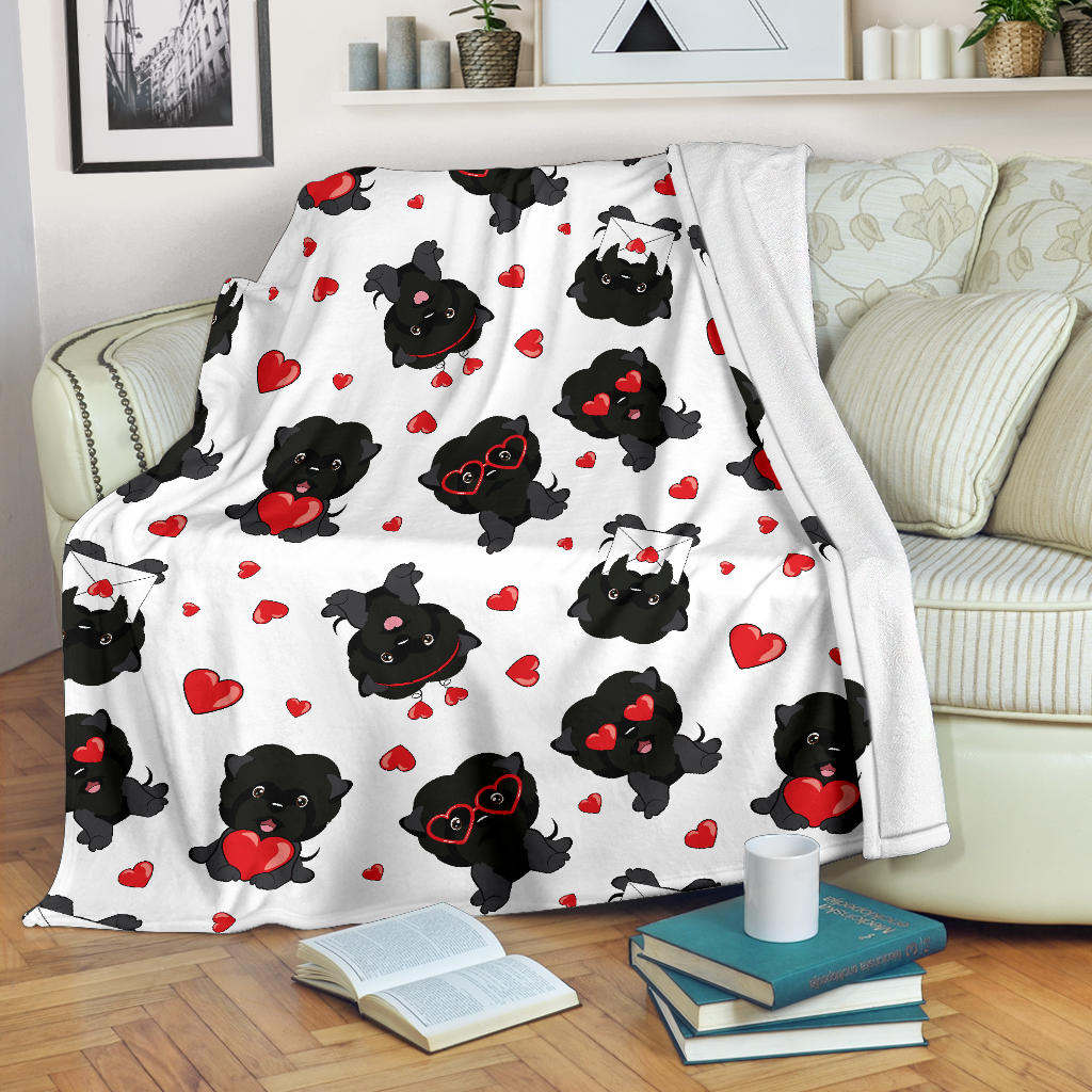 Affenpinscher Pattern Print Design 01 Premium Blanket