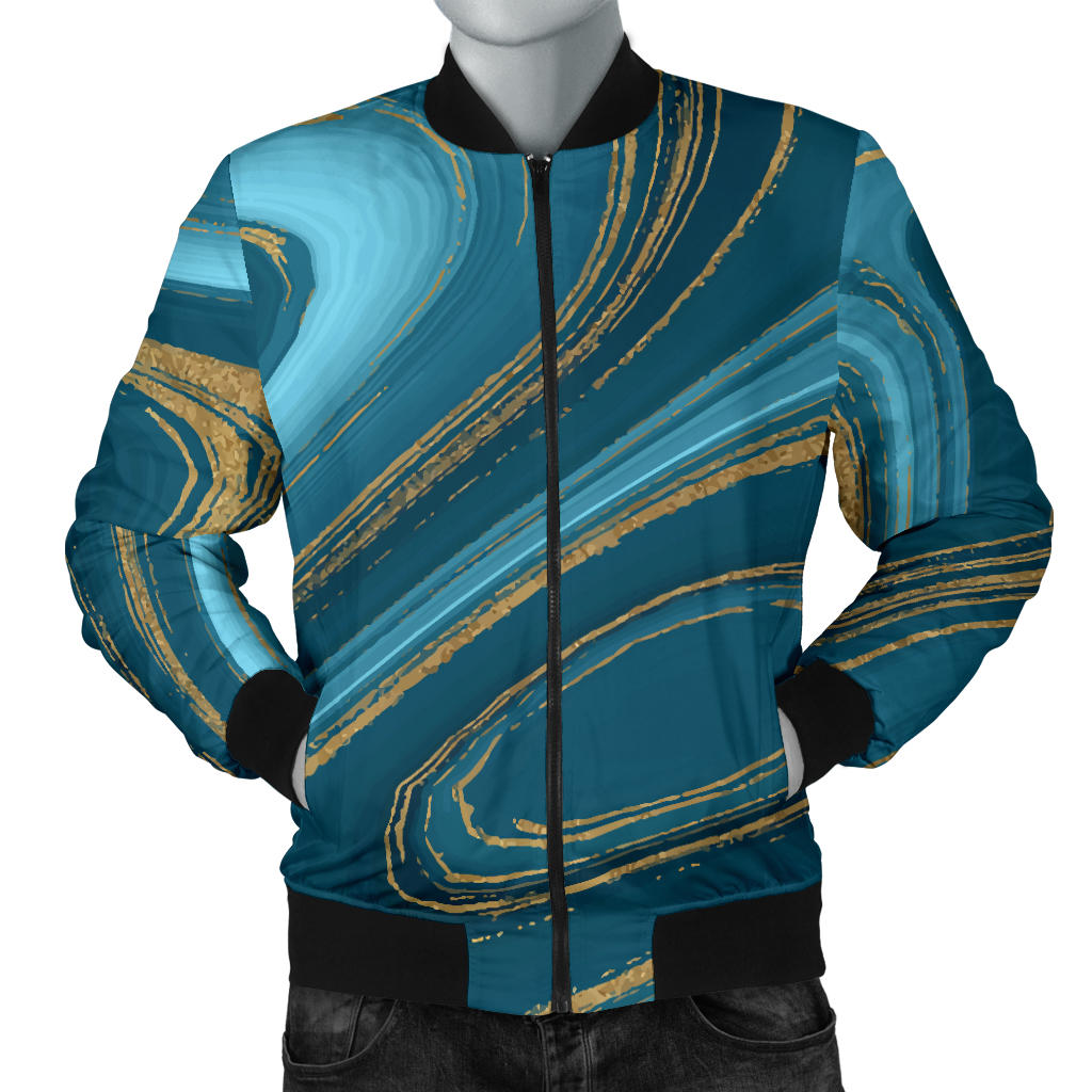Liquid Pattern Print Design 04 Men Bomber Jacket