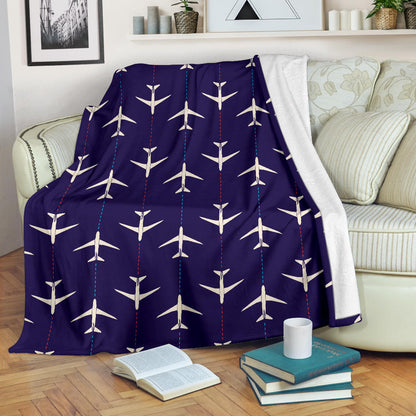 Airplane Pattern Print Design 03 Premium Blanket