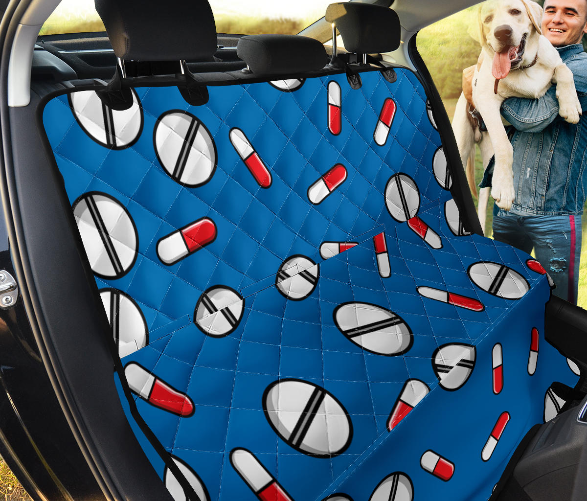 Pill Pattern Print Design A05 Rear Dog Car Seat Cover Hammock