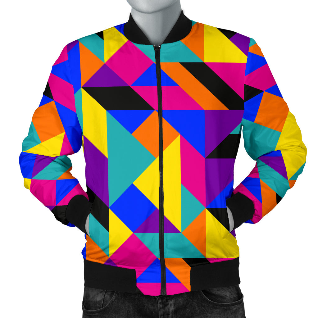90s Colorful Pattern Print Design 1 Men Bomber Jacket