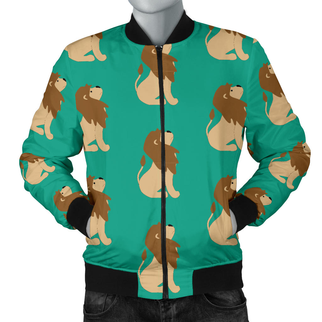 Lion Pattern Print Design 02 Men Bomber Jacket